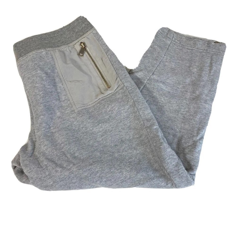 St. John Womens Cropped Capri Jogger Pants Gray Size S Ankle Zip Pockets Casual